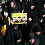 تشییع پیکر محافظ سید حسن نصرالله و پسرش در ضاحیه بیروت
